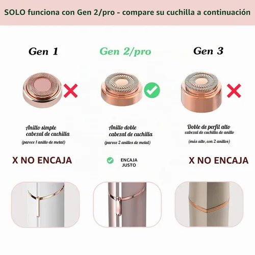 Vista 2 de tuokiy Cabezales de repuesto para removedor de cabello Flawless Gen 2 Dorado