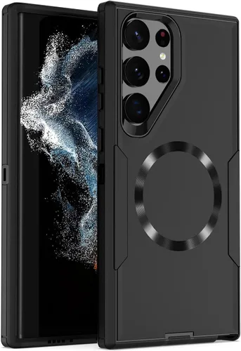 Vista 31 de Funda diseñada para Samsung Galaxy S22 Ultra, magnética, protección contra caídas de servicio pesado, protección de doble capa, compatible