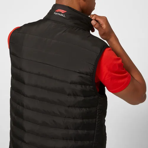 Vista 4 de Formula 1 - Chaleco acolchado con cremallera completa para hombre, Mercedes-AMG Petronas, negro, talla S
