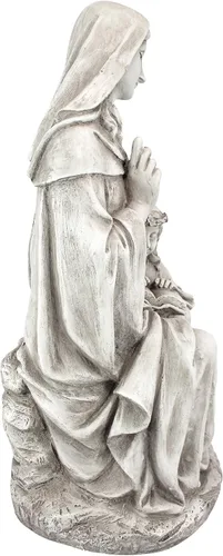 Vista 3 de Design Toscano Anne with Young Mother Mary Holy Religious Garden Estatua de jardín, 12 pulgadas de ancho, 21 pulgadas de alto, resina de piedra