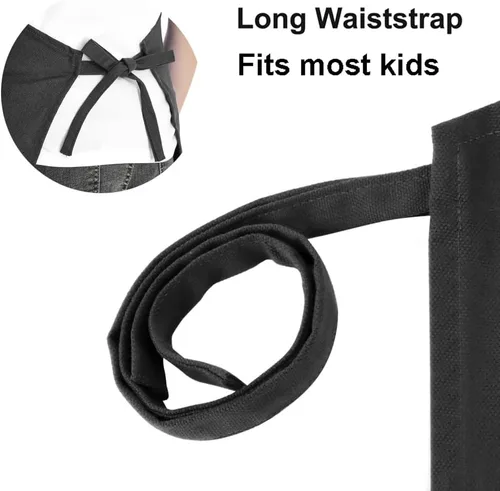 Vista 6 de TopTie Delantales para niños con bolsillo y correa ajustable, delantal para cocinar, hornear, pintar Cotton Canvas Fabric, 5 Sizes S-XXL for Kids