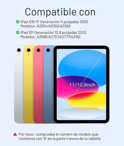 Vista 2 de Hamile Funda para iPad de 11ª y 10ª Generación con Teclado - Funda de Teclado Folio Inalámbrico Desmontable con Retroiluminación de 7
