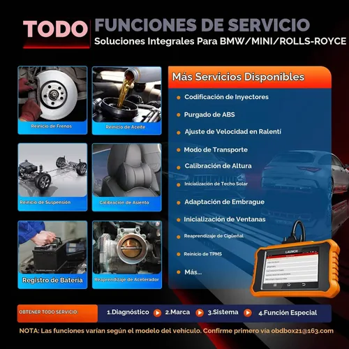 Vista 5 de LAUNCH Creader Elite V3.0 para escáner BMW OBD2, herramienta de escaneo bidireccional de sistemas completos 2026, todos los servicios de V3.0 apto