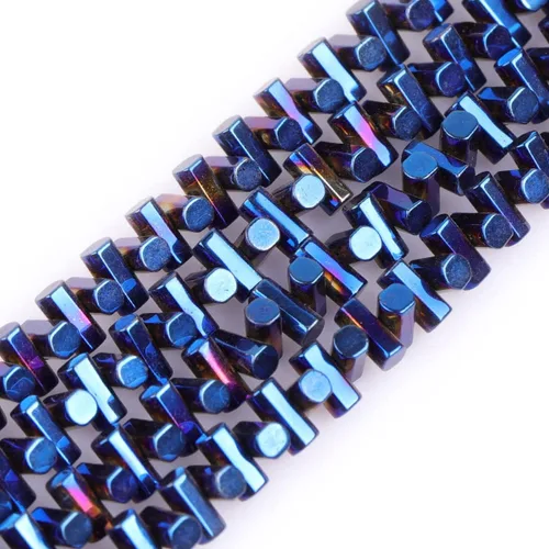 Vista 18 de Cuentas de hematita para hacer joyas, piedras preciosas semipreciosas de 0.394 x 0.551 in, color azul con revestimiento metálico, 15 pulgadas JOE