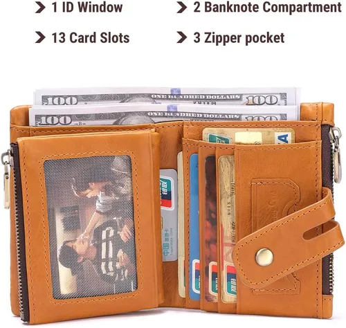 Vista 3 de bill heart Billetera BH0002-Cadena, Marrón, Moda