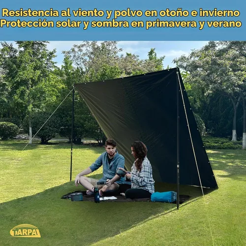 Vista 5 de TARPAL Lona impermeable de 4 x 4 pies (paquete de 2) lonas negras Negro
