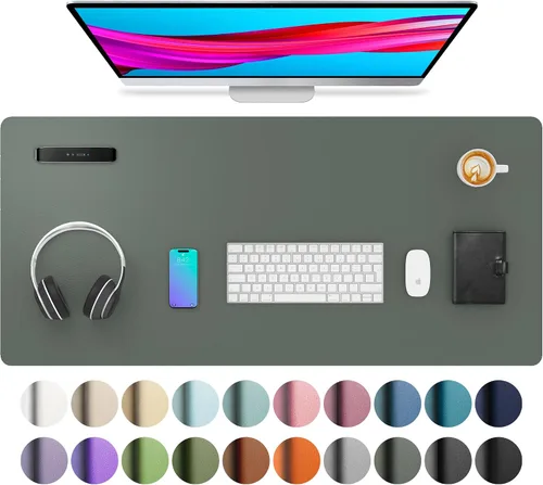 Vista 237 de Aothia - Protector de escritorio de cuero sintético grande, base antideslizante para mouse y superficie para escribir, impermeable, fácil de Agua