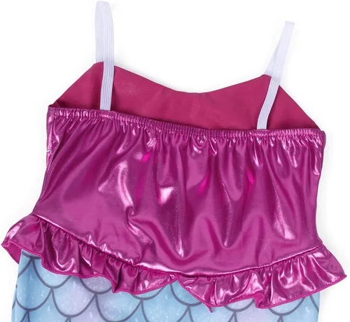 Vista 4 de HenzWorld Mermaid Princess Costume Dress up Outfit Birthday Party Spaghetti Strap Fish Skirt Accessories Jewelry Pink