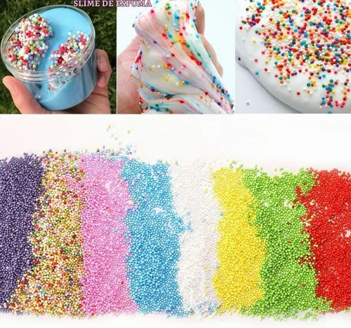 Vista 4 de DECORA 240000 unidades de mini bolas de espuma de 0.18 a 0.118 pulgadas (2 a 0.118 in), cuentas de espuma de arco iris, cuentas decorativas de limo