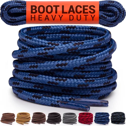 Vista 16 de Agujetas redondas para botas Miscly [1 par], cordones resistentes y duraderos para botas, botas de trabajo y botas de senderismo Negro