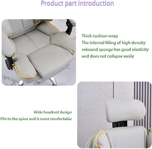 Vista 6 de Silla de oficina, silla de escritorio, silla de computadora, silla de computadora rosa, silla de oficina ergonómica, silla de oficina de cuero