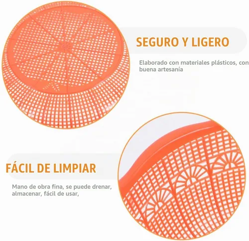 Vista 9 de SHOWERORO - 10 cestas de plástico para lavar arroz y frutas, colador de cocina para drenaje de verduras para uso doméstico y restaurante, 9.05 x