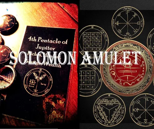 Vista 4 de Collar de sellos de Salomón collar con dije de pentáculo de acero inoxidable Uniex con cadena, protección de amuleto talismánico de la suerte