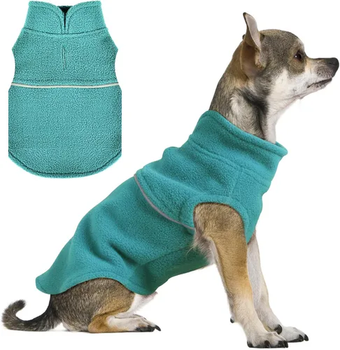 Vista 26 de Suéteres para Perros Pequeños para Niñas, Chaleco de Forro Polar para Perros con Orificio para Correa, Suéter Cálidamente Ajustable, Chaqueta