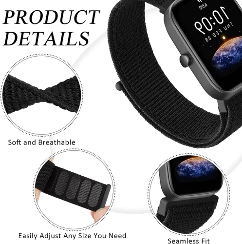 Vista 2 de Wanme Bandas compatibles con Amazfit Bip 3 / Bip 3 Pro / Bip U Pro / Bip / Bip Lite / Bip S / Bip S lite / Bip U, Amazfit Active 2, correa