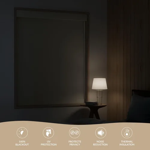 Vista 4 de Persianas enrollables solares sin cordones con filtro de luz para ventanas con cenefa de casete, cortinas traslúcidas y reducen el deslumbramiento