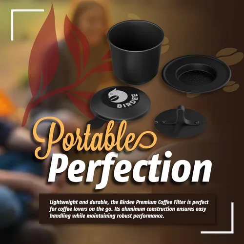 Vista 7 de Birdee Gotero de café vietnamita de aluminio – Negro, 6 onzas, filtro Phin, ligero y portátil, perfecto para Ca Phe Sua Da, uso doméstico, viajes