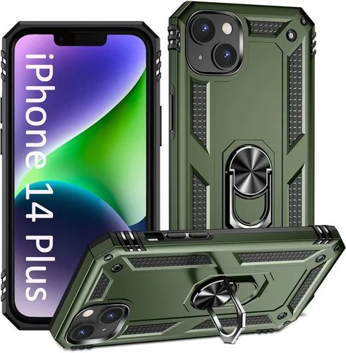 Vista 15 de ADDIT i Phone 14 Pro - Funda para iPhone 14 Pro, con anillo de soporte, soporte ajustable, grado militar, protección resistente, a prueba de golpes