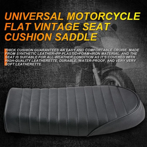 Vista 2 de KaTur - Sillín de asiento universal para motocicleta, estilo retro, color negro, para Honda, Negro