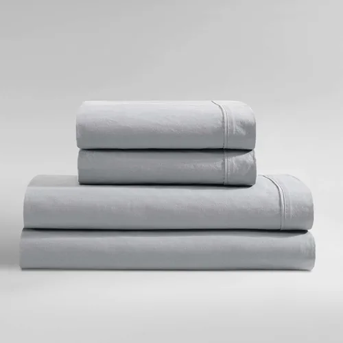 Vista 22 de Calvin Klein - Juego de sábanas de tamaño Queen, sábanas refrescantes frescas y a medida con un tacto de percal de algodón naturalmente suave