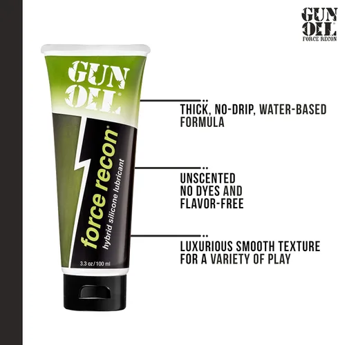 Vista 3 de Gun Oil Lubricante de silicona híbrido Force Recon - Gel híbrido que consta de silicona y agua pura para una lubricación ligera y duradera