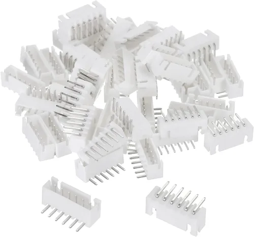 Vista 9 de MECCANIXITY Conector de 0.100 in, adaptador macho de 4 pines, cabezal de clavija de ángulo recto, enchufe blanco para conexión de cable a placa