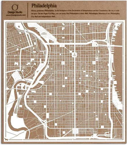 Vista 75 de O3 Design Studio Aberdeen - Mapa de papel cortado en papel blanco de 12 x 12 pulgadas