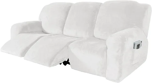 Vista 37 de IMYOGI Fundas para sofá de alta elasticidad de terciopelo para sofá reclinable de 1, 2 y 3 plazas, protector de muebles con parte inferior elástica