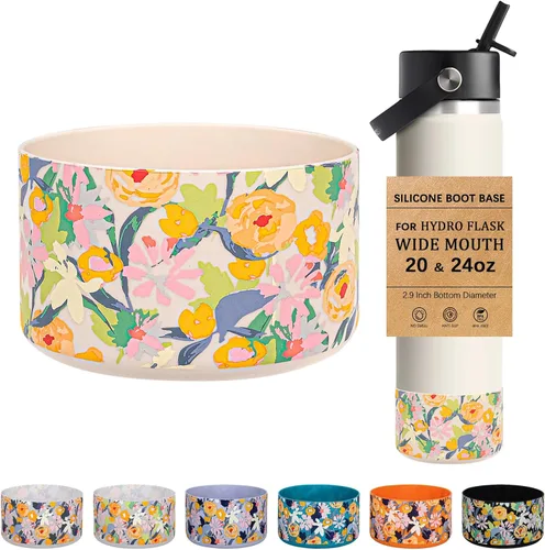Vista 38 de HEYSKAY Funda Protectora de Silicona para Botellas de Agua Hydro Flask de Boca Ancha de 12oz 16oz 18oz 21oz 24oz Protector de Fondo y Otras Botellas
