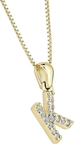 Vista 57 de Collar colgante con letra inicial de diamantes en oro amarillo de 14k (1/10 quilates) 18 pulgadas