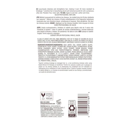 Vista 8 de Bain de Terre Champú largo y saludable con aceite de almendras dulces, fuerza y protección para cabello débil y dañado, con aceites de argán