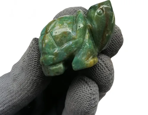 Vista 23 de Estatuas de animales talladas a mano de tortuga de sangre africana natural, coleccionables, cristales de 1.5 pulgadas y escultura de piedras