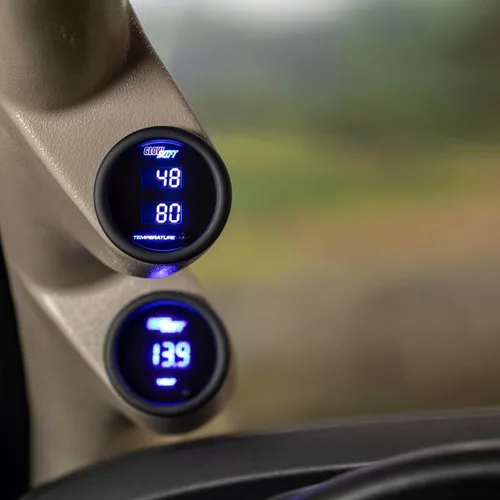 Vista 3 de GlowShift Kit de medidor de temperatura dual digital de 10 colores de 302.0 °F, para refrigerante de agua, aceite, temperatura de transmisión