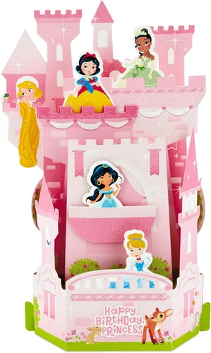 Vista 2 de Hallmark Paper Wonder - Tarjeta de cumpleaños desplegable de princesa de Disney para niños (castillo)