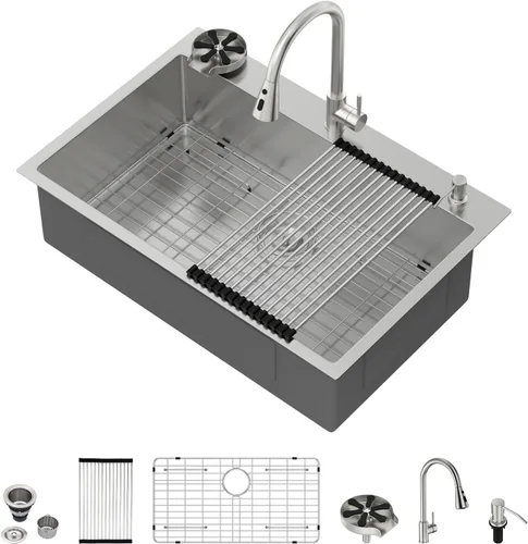 Vista 47 de Fregadero de cocina para exteriores 15 x 15 pulgadas, fregadero de bar de 15 x 15 pulgadas, fregaderos de cocina de acero inoxidable de calibre 16