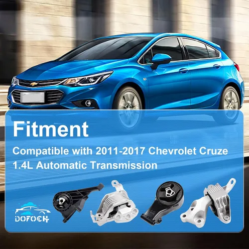 Vista 3 de Juego de montaje de motor y montaje de transmisión compatible con Chevrolet Cruze 2011-2017 1.4L transmisión automática Paquete de 4 reemplazos #