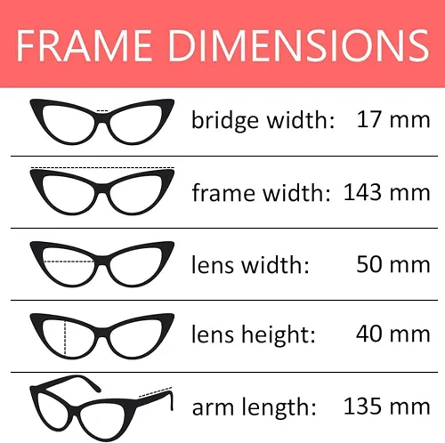 Vista 7 de Owl Cateye Sunglasses for Women Classic Vintage High Pointed Winged Retro Design
