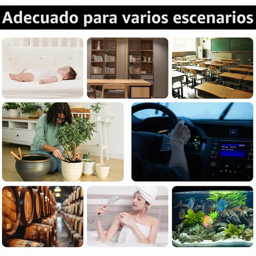Vista 7 de Termómetro higrómetro digital para temperatura ambiente, medidor de humedad, termómetro interior, calibración de precisión, sensor de temperatura