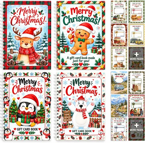 Vista 18 de Libro de tarjetas de Navidad de regalo para adultos, regalo vintage de Papá Papá Noel de Navidad
