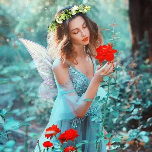 Vista 7 de Diadema floral con alas de hada y estrella para niñas y mujeres disfraz de Halloween alas de ángel para vestir a fiestas