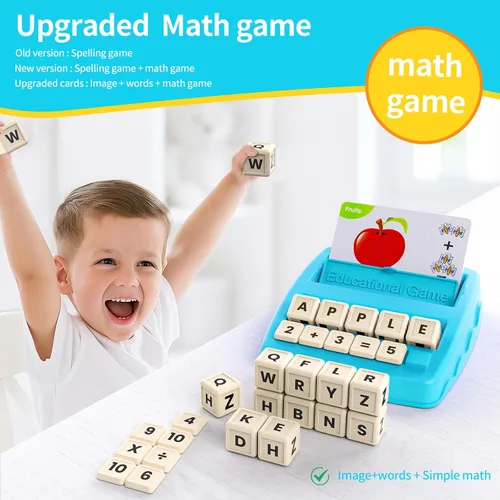 Vista 3 de Juguetes educativos Juegos de aprendizaje para niños de 3 a 8 años, juego educativo de emparejar letras y ortografía, juego de matemáticas tempranas