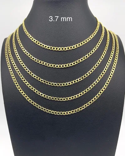Vista 5 de JEWELHEART Cadena de eslabones cubanos de oro de 14 quilates para hombre, 0.098 pulgadas, 0.097 pulgadas, 0.117 pulgadas, 0.115 pulgadas, 0.175