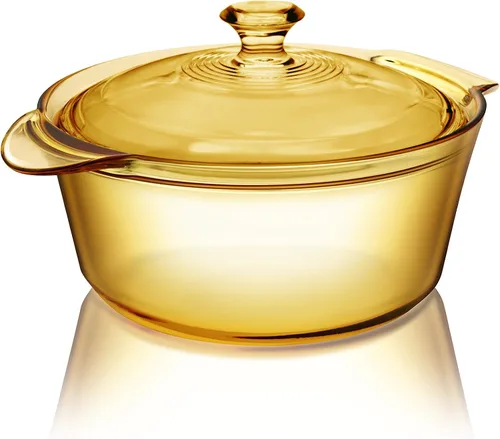 Vista 2 de Visions - Cazuela de cocina Flair de vidrio Pyroceram (1,6 L, tapa de vidrio), color marrón