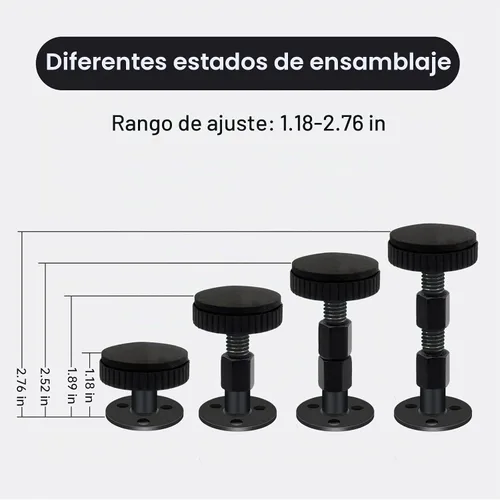 Vista 6 de LveSunny 4 topes de cabecera para pared, tapones ajustables para cabecero, tapón de ruido de cama para cabecero, sofá, parachoques de pared de cama