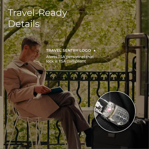 Vista 5 de Briggs & Riley Travel Basics - Candado de cable ligero Tsa para equipaje, Humo, Candado de cable ligero Tsa