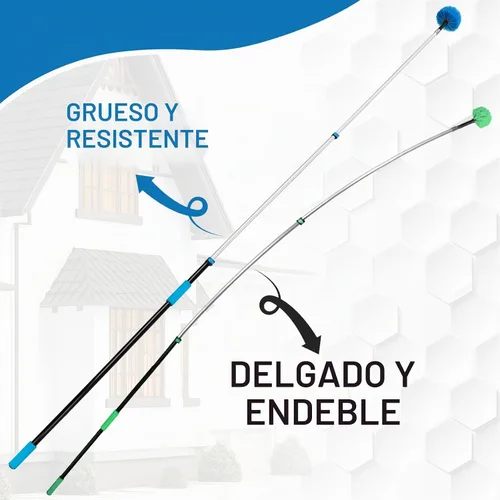 Vista 3 de Ventilador de techo alto de 20 pies con poste de extensión de 5 a 12 pies, telaraña reutilizable extensible y plumero de plumas flexible