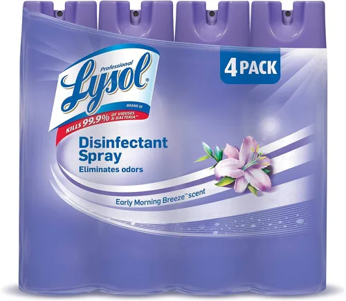 Vista 9 de Lysol Spray sanitizante y antibacteriano para desinfectar y desodorizar, cascada de primavera, 12.5 Fl Oz