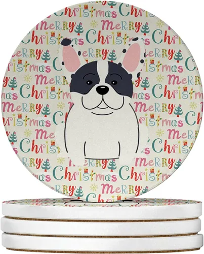 Vista 35 de Abyssinian Sand Terrier Merry Christmas - Posavasos grandes de piedra arenisca (4 unidades)