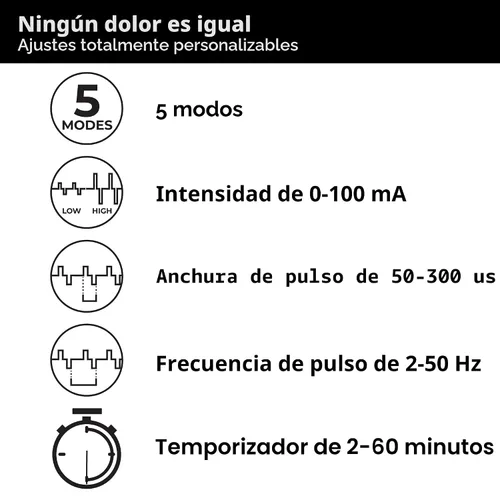 Vista 8 de TENS 7000 Unidad digital TENS con accesorios y 48 almohadillas de electrodos, unidad TENS estimulador muscular para alivio del dolor de espalda