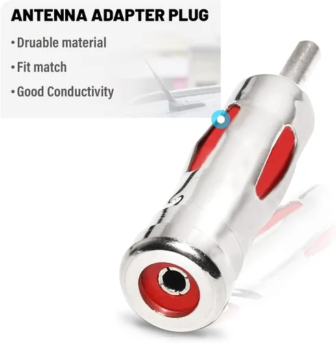 Vista 4 de RED WOLF Adaptador de antena de radio de coche, conector ISO a DIN, actualización de antena de fábrica para reemplazo estéreo de radio del mercado